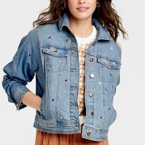 Women’s Jean Jacket NWT Universal Thread Floral Embroidered Jean Jacket Size XL